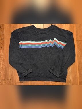 Patagonia Girls Size M Dark Heather Gray Crewneck Organic Cotton